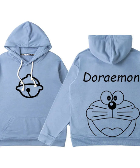 Doraemon Anime Hoodie – Cute Couple & Teen Pullover Jacket