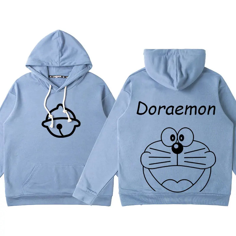 Doraemon Anime Hoodie – Cute Couple & Teen Pullover Jacket