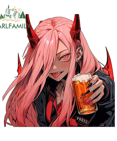 13cm x 7.4cm Zero Two Anime Car Sticker Motorcycle Bumper Funny Laptop Sunscreen Decal Scratch-Proof Fashion Decor