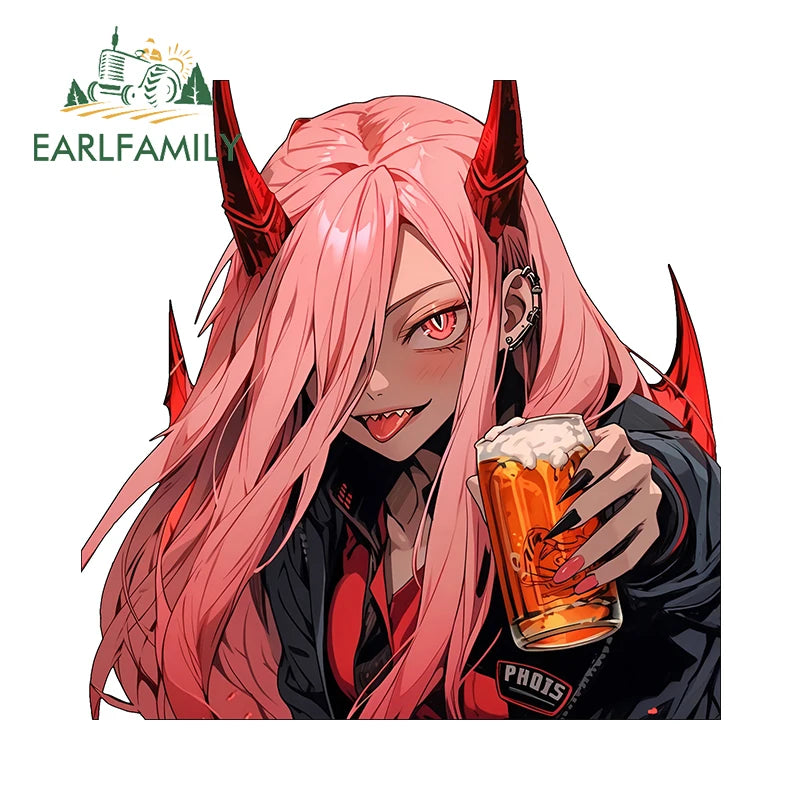 13cm x 7.4cm Zero Two Anime Car Sticker Motorcycle Bumper Funny Laptop Sunscreen Decal Scratch-Proof Fashion Decor