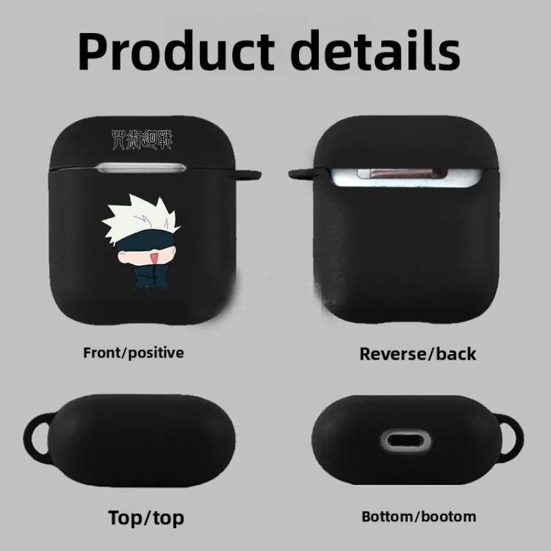 Anime Cute Gojo Satoru Earphone Case for AirPods 1 2 3 Pro Pro2 4 J-Jujutsu Kaisen Wireless Bluetooth Headset Clear Soft Cover