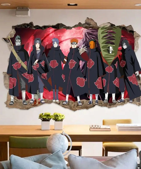 Naruto Wall Stickers, Personalized 3D Three-dimensional Adhesive Wall Stickers, Waterproof Glass Stickers, Decorative Paintings