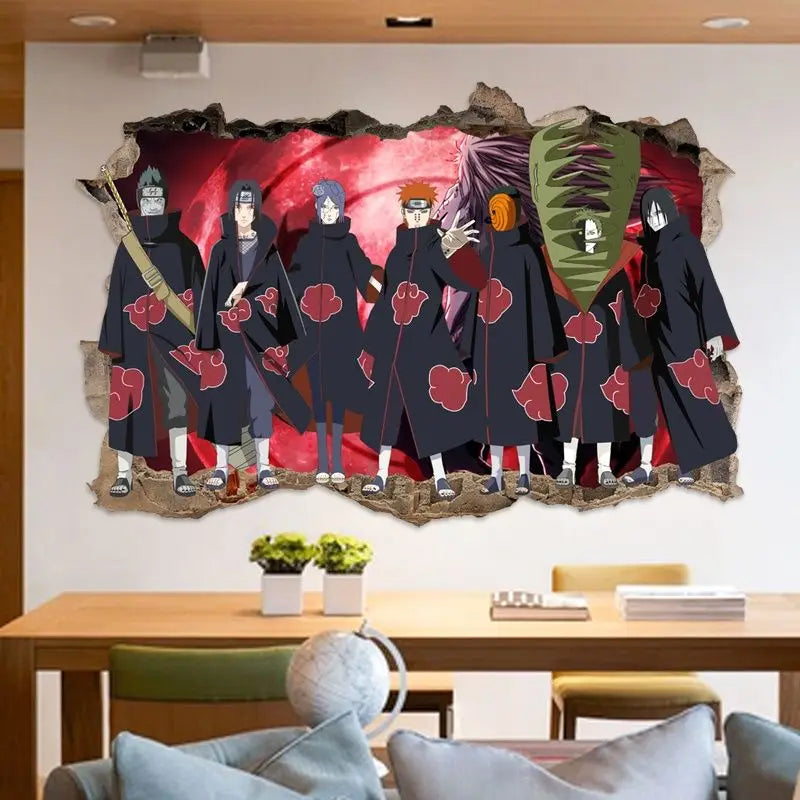 Naruto Wall Stickers, Personalized 3D Three-dimensional Adhesive Wall Stickers, Waterproof Glass Stickers, Decorative Paintings