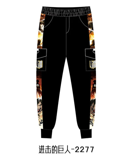 Attack on the Giants Free Corps Anime Peripherals Winter Male and Female Couples Casual Overalls Trousers Sweatpants Pants Gifts