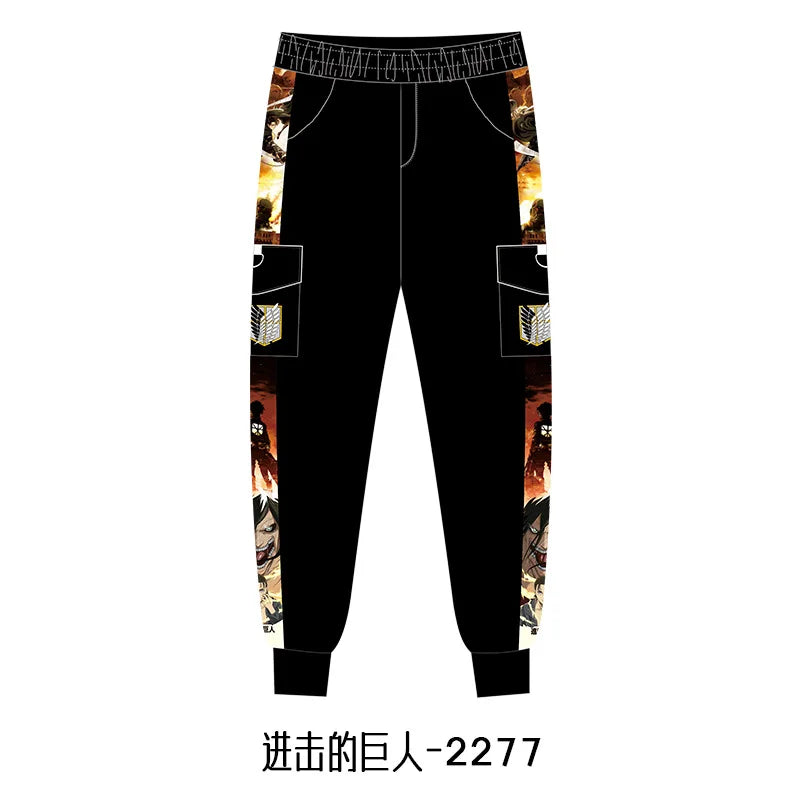 Attack on the Giants Free Corps Anime Peripherals Winter Male and Female Couples Casual Overalls Trousers Sweatpants Pants Gifts