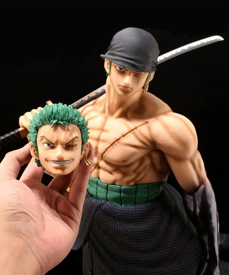 One Piece Anime Large 50cm Five-Headed Eagle Carrying Knife Domineering Zoro Collectible Statue Model Figure Ornament Gifts