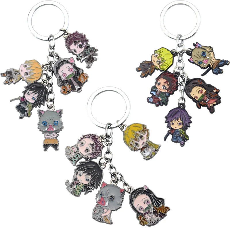 Anime Demon Slayer Keychain Kamado Tanjirou Acrylic Fashion Trend Key Ring For Earring For Women Men Gift Decoration Car Jewelry
