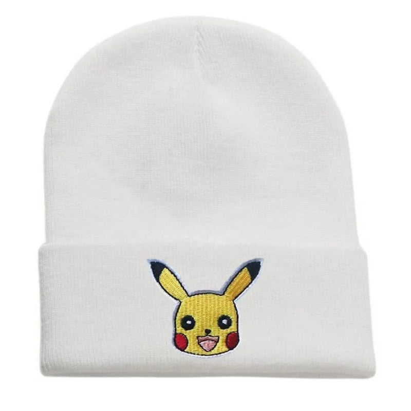 Pokemon Unisex Cotton Embroidered Beanies Casual Hats Knitted Winter Hat Hard Hip Hop Skull Bonnet Hat For Women Men