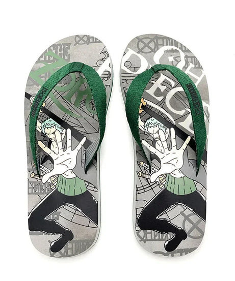 One Piece Roronoa Zoro Slippers Anime Sandals Women Men Home Bathroom Non Slip Flip Flops Outdoor Summer Beach Slides