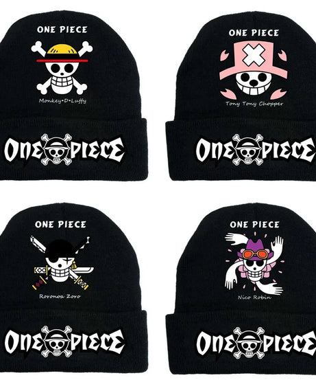 Anime One Piece Embroidered Beanies Hat Men Women Winter Autunm Warm Knitted Bonnet Cap Wool Skullies Boys Beanies Caps