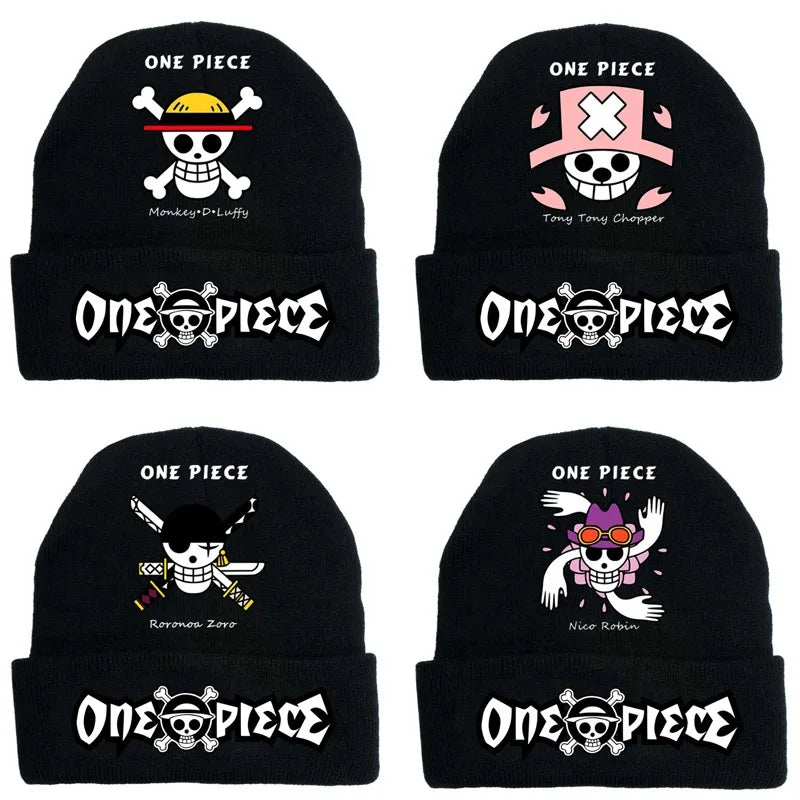 Anime One Piece Embroidered Beanies Hat Men Women Winter Autunm Warm Knitted Bonnet Cap Wool Skullies Boys Beanies Caps