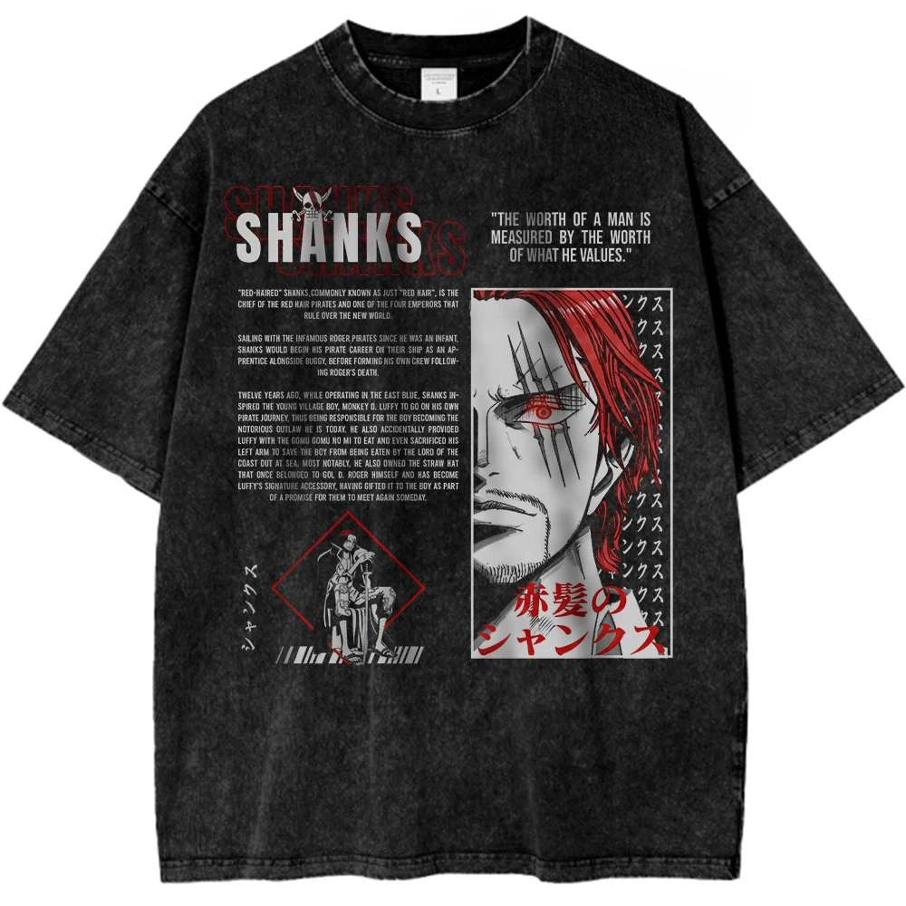 Anime Streetwear Brand Oversized Men's T-shirts Summer Y2k Clothes Vintage Washed Short Sleeved Tee Casual Clothing Top