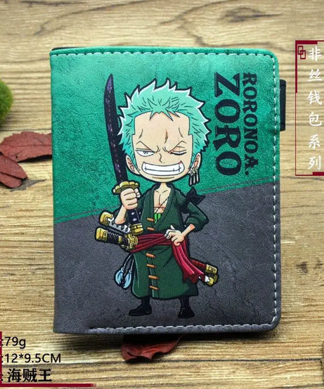 Anime One Piece Figure Wallet Luffy Purse Zoro Ace Bounty Order Skeleton Pattern Pu Kawaii Wallet Card Holder Purse