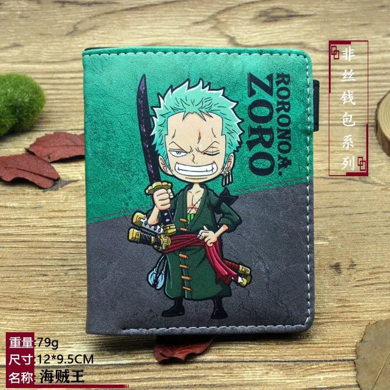 Anime One Piece Figure Wallet Luffy Purse Zoro Ace Bounty Order Skeleton Pattern Pu Kawaii Wallet Card Holder Purse