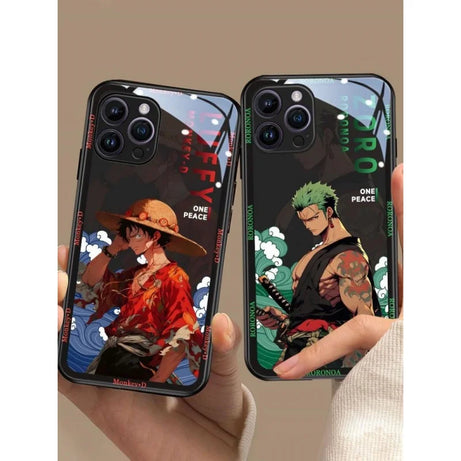 Anime Zoro Luffy One Piece Mobile Phone Protective Case Iphone14Promax Iphone15 Kawaii Frosted Mobile Phone Case