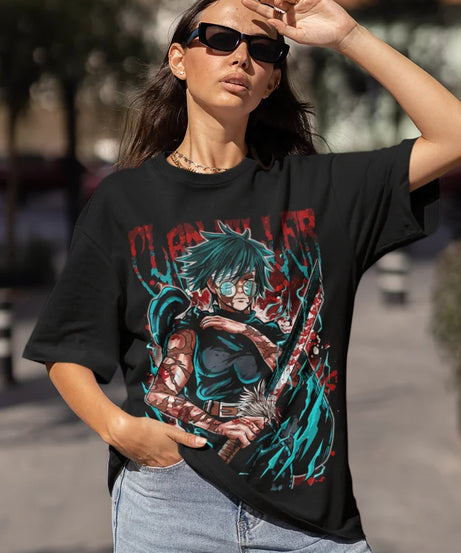 Maki Zenin T-shirt Jujutsu Kaisen Horror Anime Manga Kawaii Gift Shirt All Size