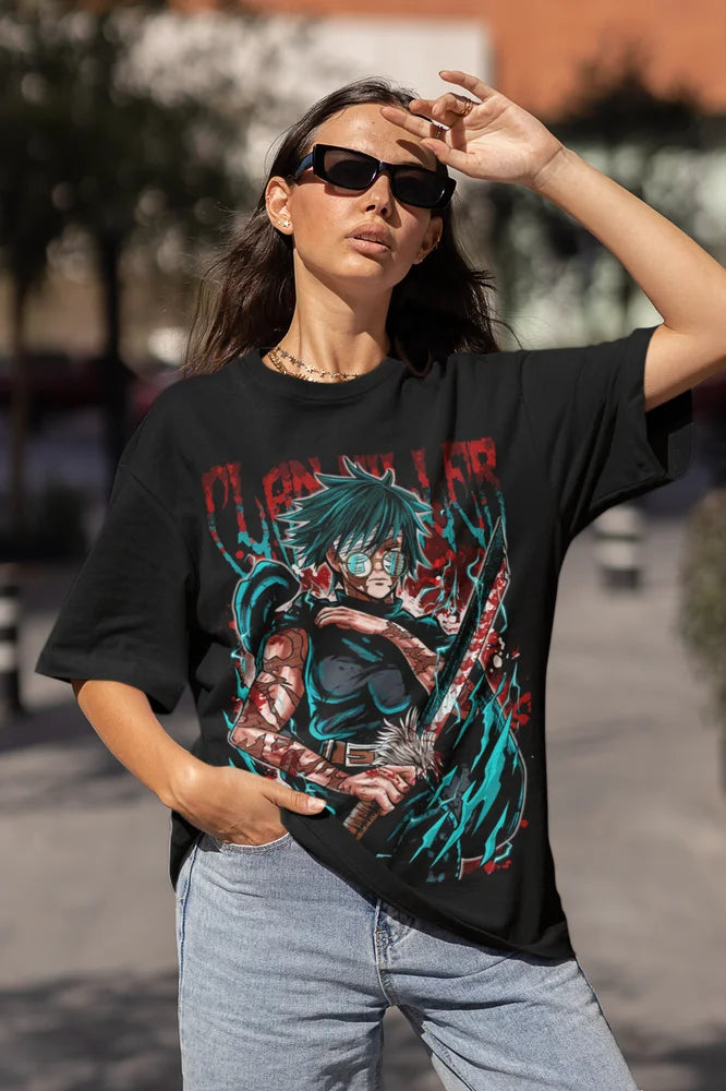 Maki Zenin T-shirt Jujutsu Kaisen Horror Anime Manga Kawaii Gift Shirt All Size