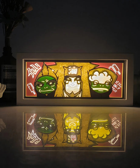 Anime  series paper-cut light room bedroom night light atmosphere light remote control colorful light box