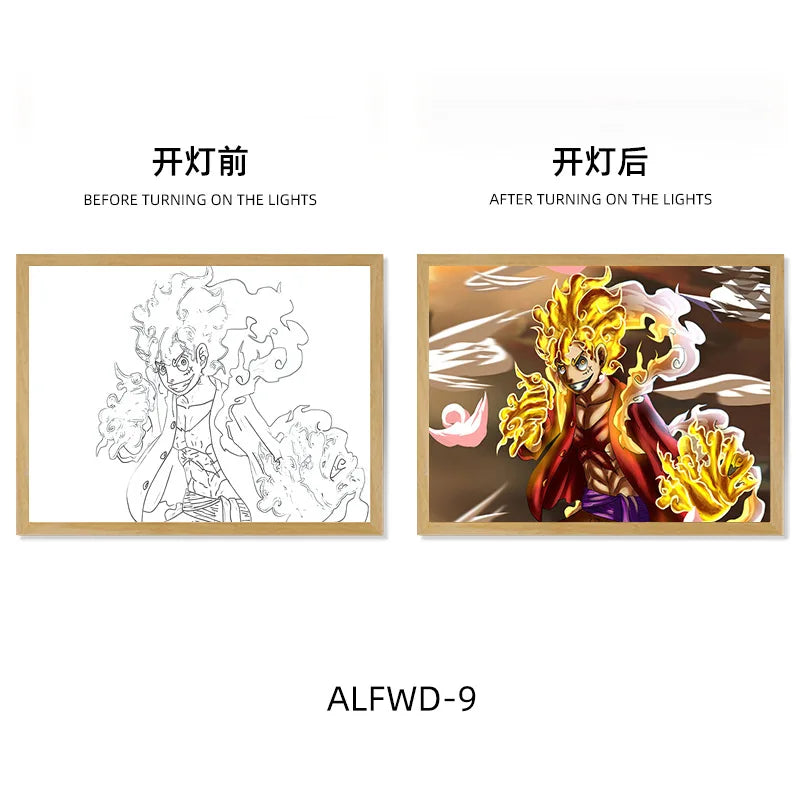 Sun God Nika Luffy Light-Up Frame – One Piece LED Desktop Decor