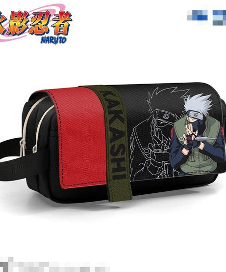 Naruto Sasuke Pencil Case Anime Personality Fashion Three-Layer Large Capacity Multifunctional Pencil Box for Boys