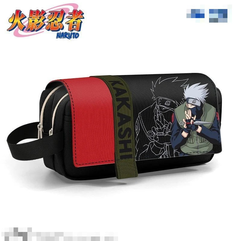 Naruto Sasuke Pencil Case Anime Personality Fashion Three-Layer Large Capacity Multifunctional Pencil Box for Boys