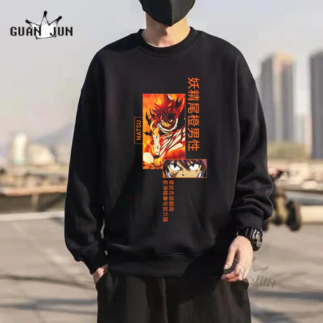 Harajuku Fairy Tail Etherious Natsu Dragneel Hoodies  Anime Women Streetwear Casual Sweatshirts Fashion Hoodie Men