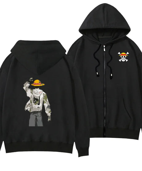 One Piece Anime Women Zip Up Hoodie Jacket Spring Autumn 2New Fashion Mens Sweatshirt Couple Promozed Clothes Coats