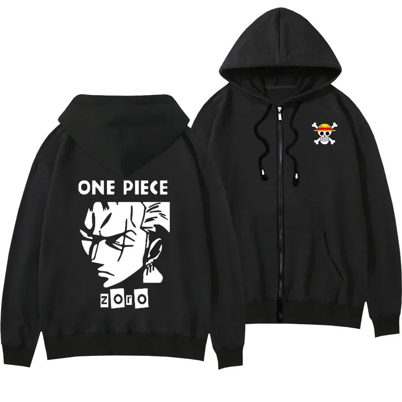One Piece Anime Women Zip Up Hoodie Jacket Spring Autumn 2New Fashion Mens Sweatshirt Couple Promozed Clothes Coats