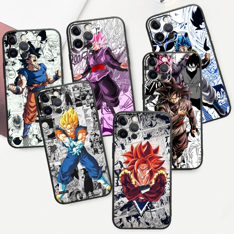 Manga D-Dragon Ball Z Art For iPhone 15 14 13 12 11 XS XR X 8 7 SE Pro Max Plus Mini Black Phone Case