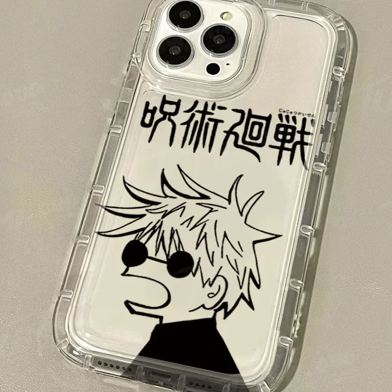 Jujutsu Kaisen Gojo Satoru Clear Case for IPhone 16 15 14 13 12 11 Pro Max 14 15 7 8 Plus X XR XS Max SE2020 Airbag Shockproof
