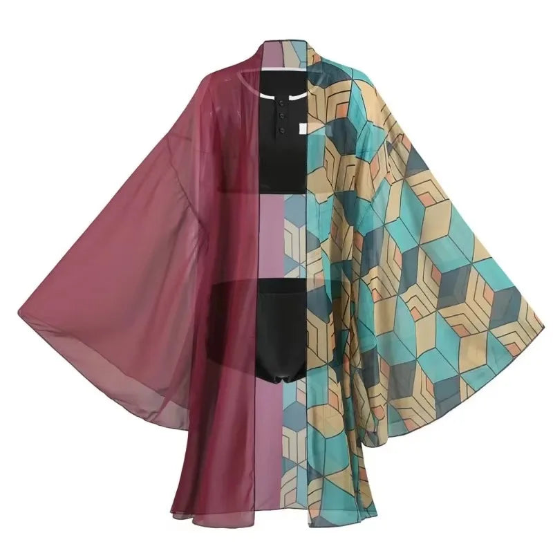 New Swimsuit Anime Demon Slayer Kochou Shinobu Kamado Cosplay Costume Kimono Agatsuma Zenitsu Sexy Bikini Beach Summer Halloween