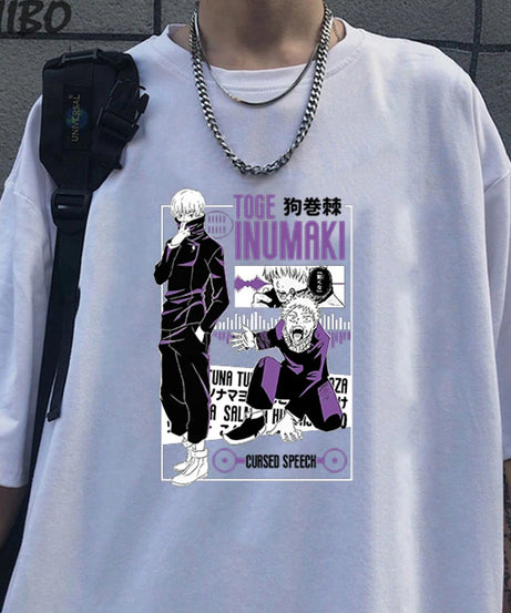 Hot Anime Inumaki Toge Graphic Short Sleeve T-Shirts For Women Men Shirts Loose T-Shirt Casual Summer T-Shirts Plus Size Tops