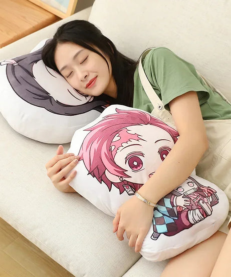 Hot Kawaii Demon Slayer Nezuko Cuddly Toy Anime Tanjirou Pillows Doll Cute Shinobu Sofa Cushions Doll Pendants 12CM