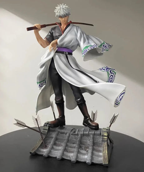 30cm Gintama Sakata Gintoki 2.0 Action Figure Resin Anime Statue With Scene Base Collectible Model Toy Desktop Ornament Boy Gift
