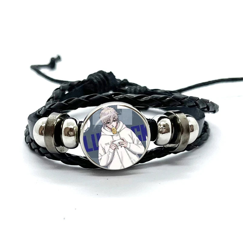Anime Blue Lock Isagi Yoichi Chigiri Bachira Leather Bracelet Cosplay Unisex Adjustable Punk Wristband Jewelry Props