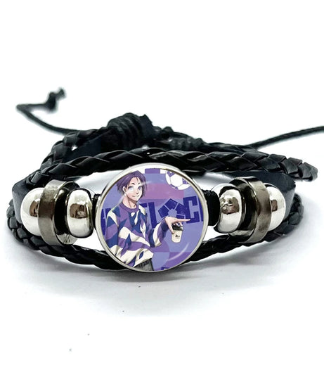 Anime Blue Lock Isagi Yoichi Chigiri Bachira Leather Bracelet Cosplay Unisex Adjustable Punk Wristband Jewelry Props