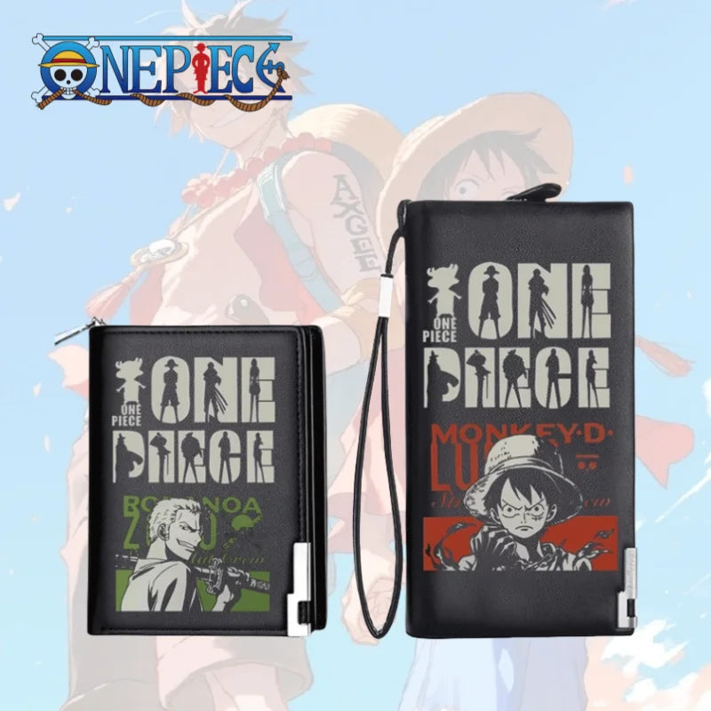 One Piece Luffy Ace Anime Peripheral Zipper PU Wallet Handsome Personality Boy Print Coin Purse Short Card Pack Gift Wholesale