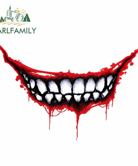 EARLFAMILY 13cm For Scary Devil Tooth Helmet Car Stickers RV JDM Motorcycle Decal Waterproof Camper Van Funny Car Accessories