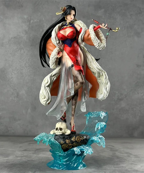 36cm One Piece Boa Hancock Chinese Style Cheongsam Anime Girl Figure Model Statue Boy Collection Desktop Decoration Ornament Toy
