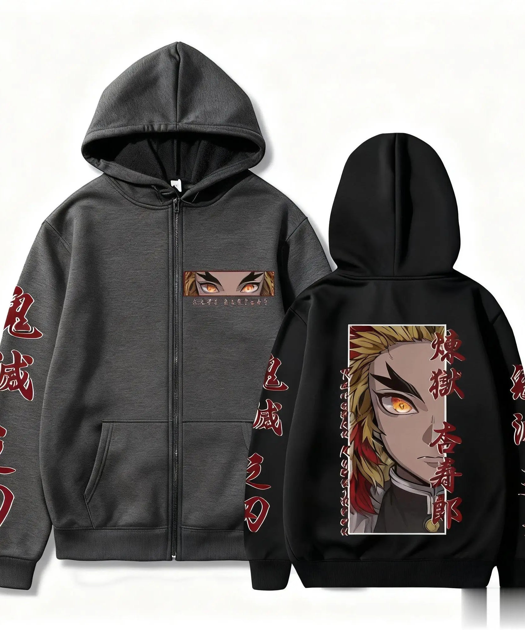 Demon Slayer Zipper Hoodie Women Men Anime Print Jacket Sweatshirt Streetwear Unisex Oversized Casual Cosplay Autumn Fashion Top