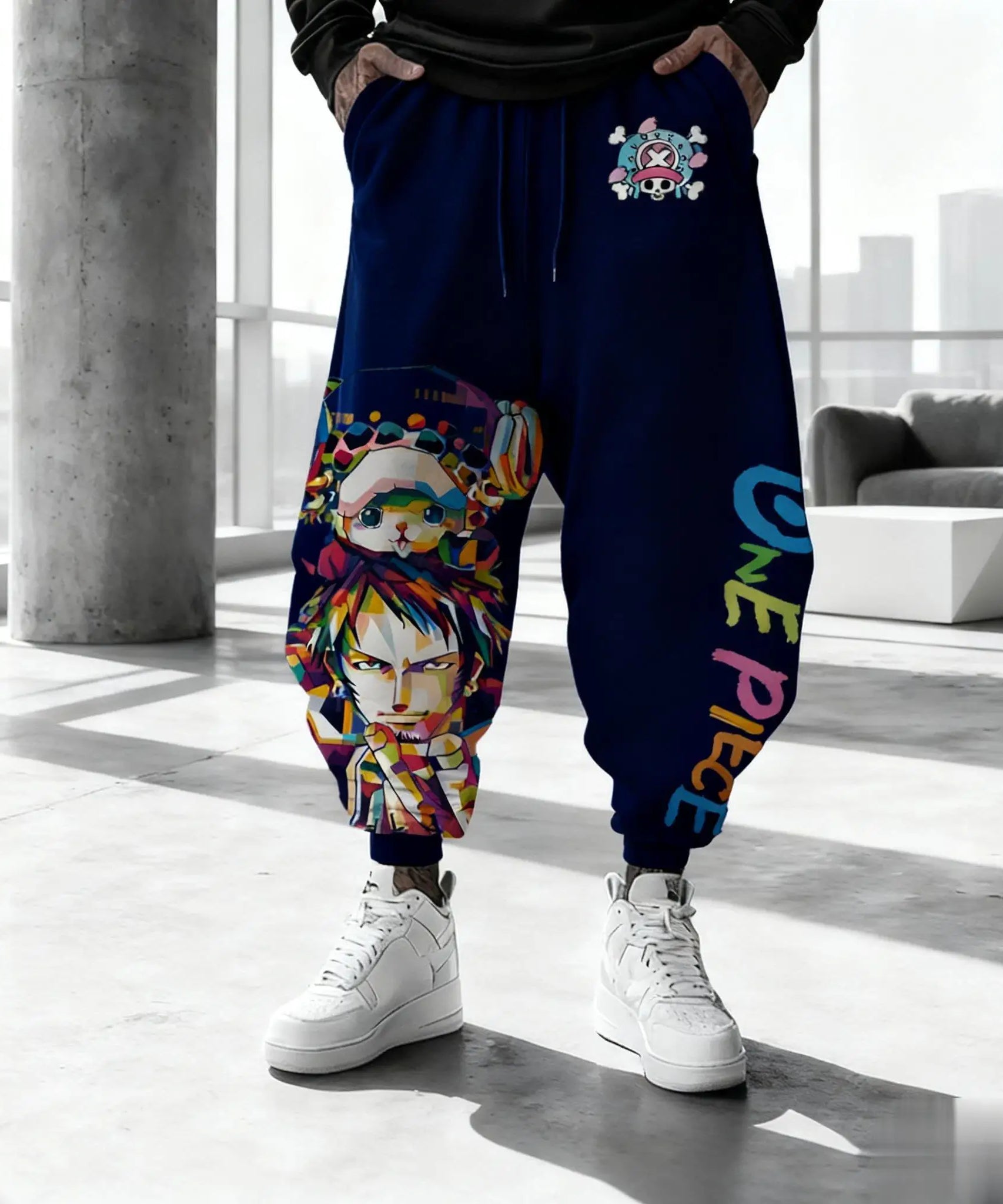 One Piece Anime Pants Men Chopper Zoro Print Streetwear Casual HipHop Trousers Joggers Sweatpants Y2k Fashion Winter Autumn