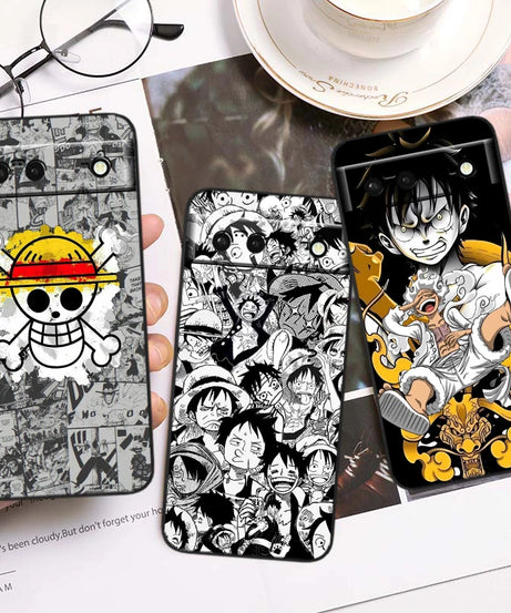 Luffy Gear 5 One Piece Case – Shockproof Soft Silicone for Google Pixel 4–9 Series