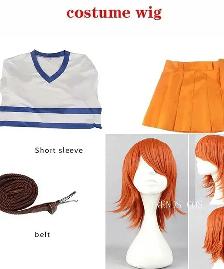 Anime Nami Cosplay Costume Anime Halloween COS Unifrom Outfits Role Play Novelty Women Dress Up Carnival Nami dress