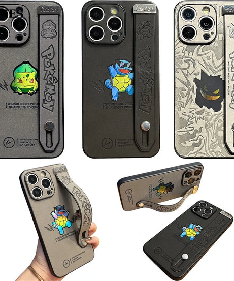 Gengar, Bulbasaur & Squirtle iPhone Case – Pokémon Laser Emboss Leather Cover