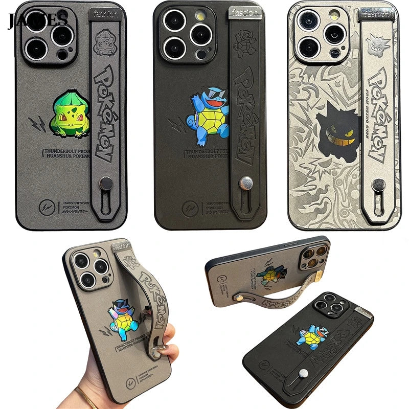 Gengar, Bulbasaur & Squirtle iPhone Case – Pokémon Laser Emboss Leather Cover