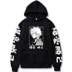 My Hero Academia Katsuki Bakugo Kanji Graphic Hoodie Harajuku Streetwear