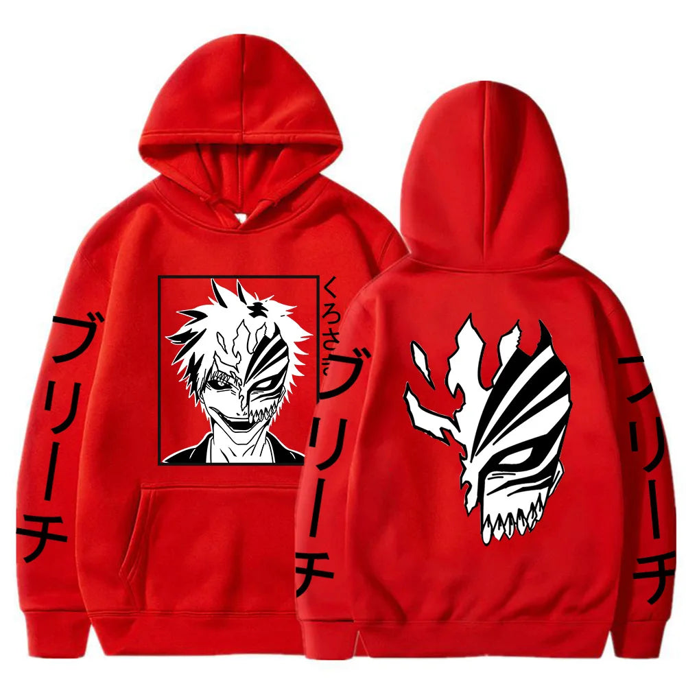 Bleach Ichigo Kurosaki Hollow Mask Graphic Hoodie – Gothic Harajuku Sweatshirt 5
