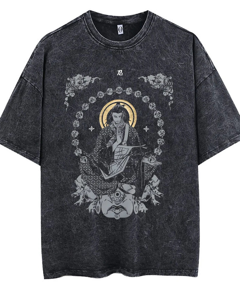 Jujutsu Kaisen Vintage Geto Suguru Oversized T-Shirt – Retro Streetwear Anime Tee