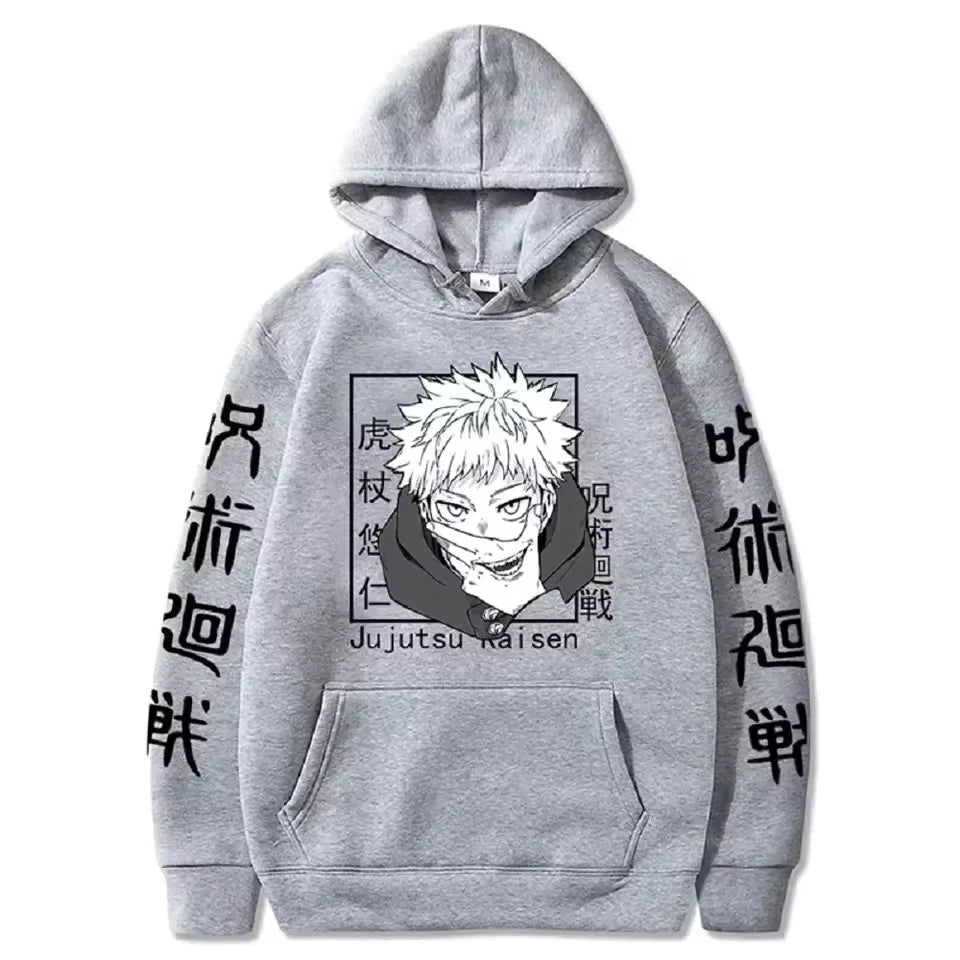 Jujutsu Kaisen Yuji Itadori Anime Graphic Hoodie – Harajuku Streetwear Pullover 6