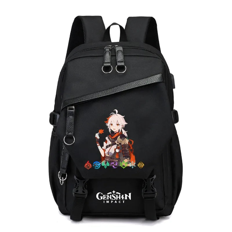 Genshin Impact Anime New Schoolbag Junior High School Primary School Students Men and Women Large-capacity Multi-layer Backpack